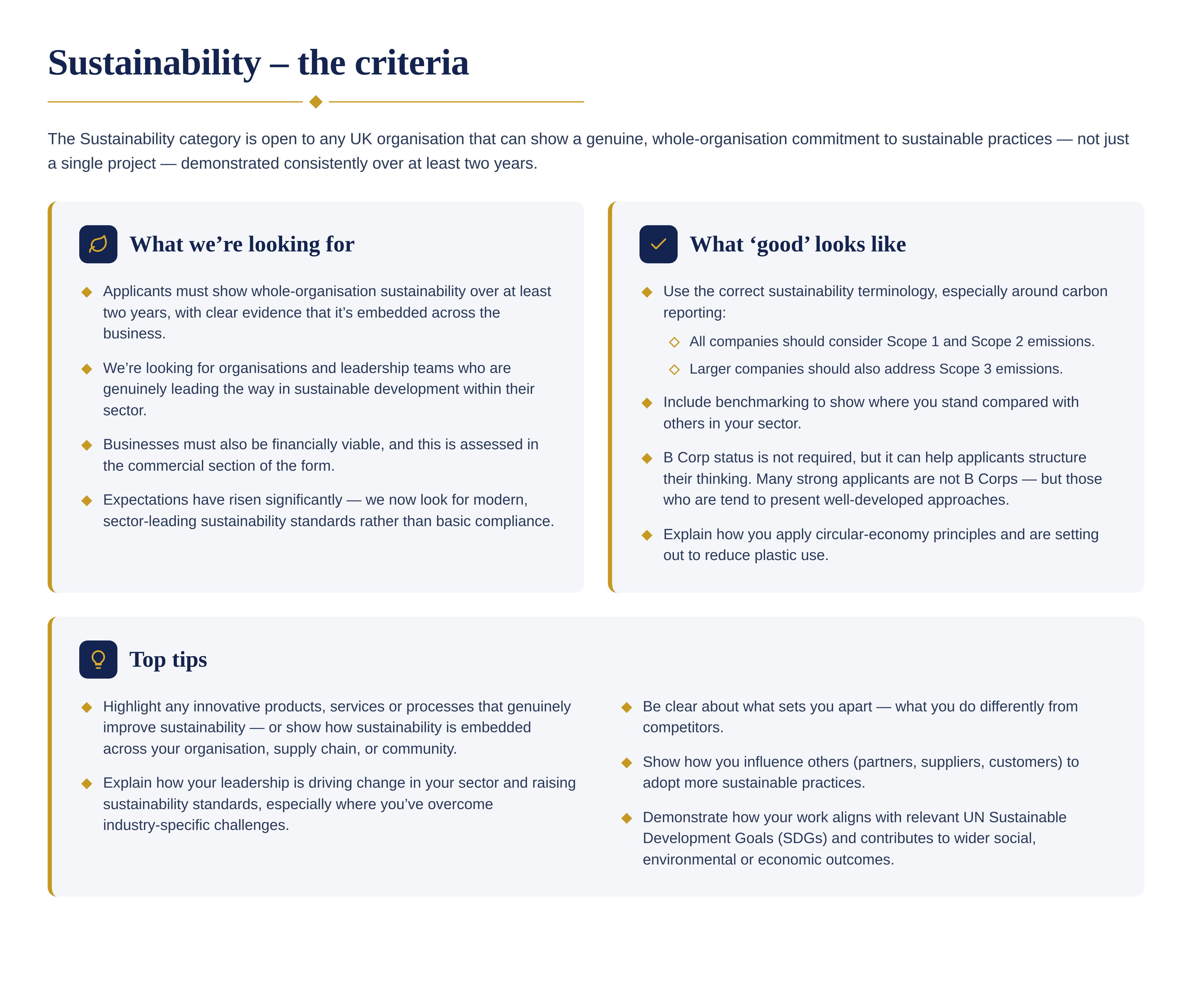 Sustainability-Criteria
