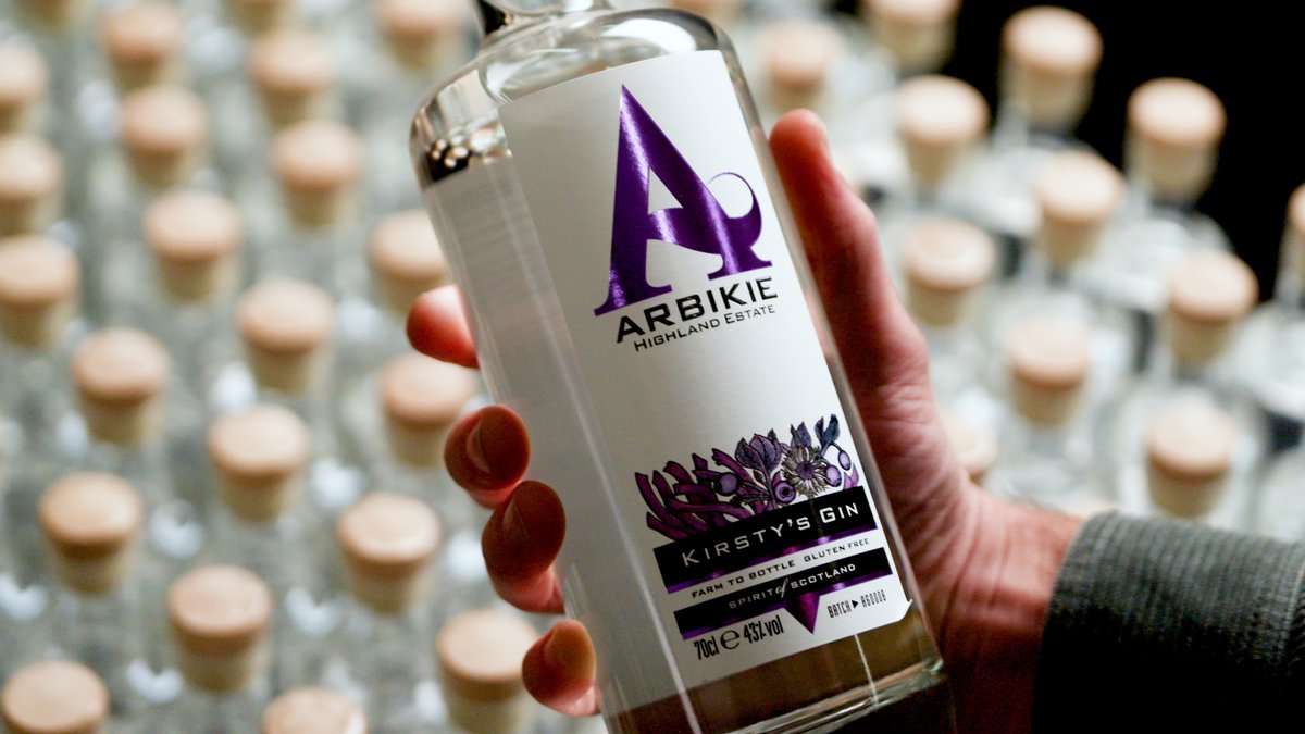 A bottle of Kirsty's Gin from Arbikie